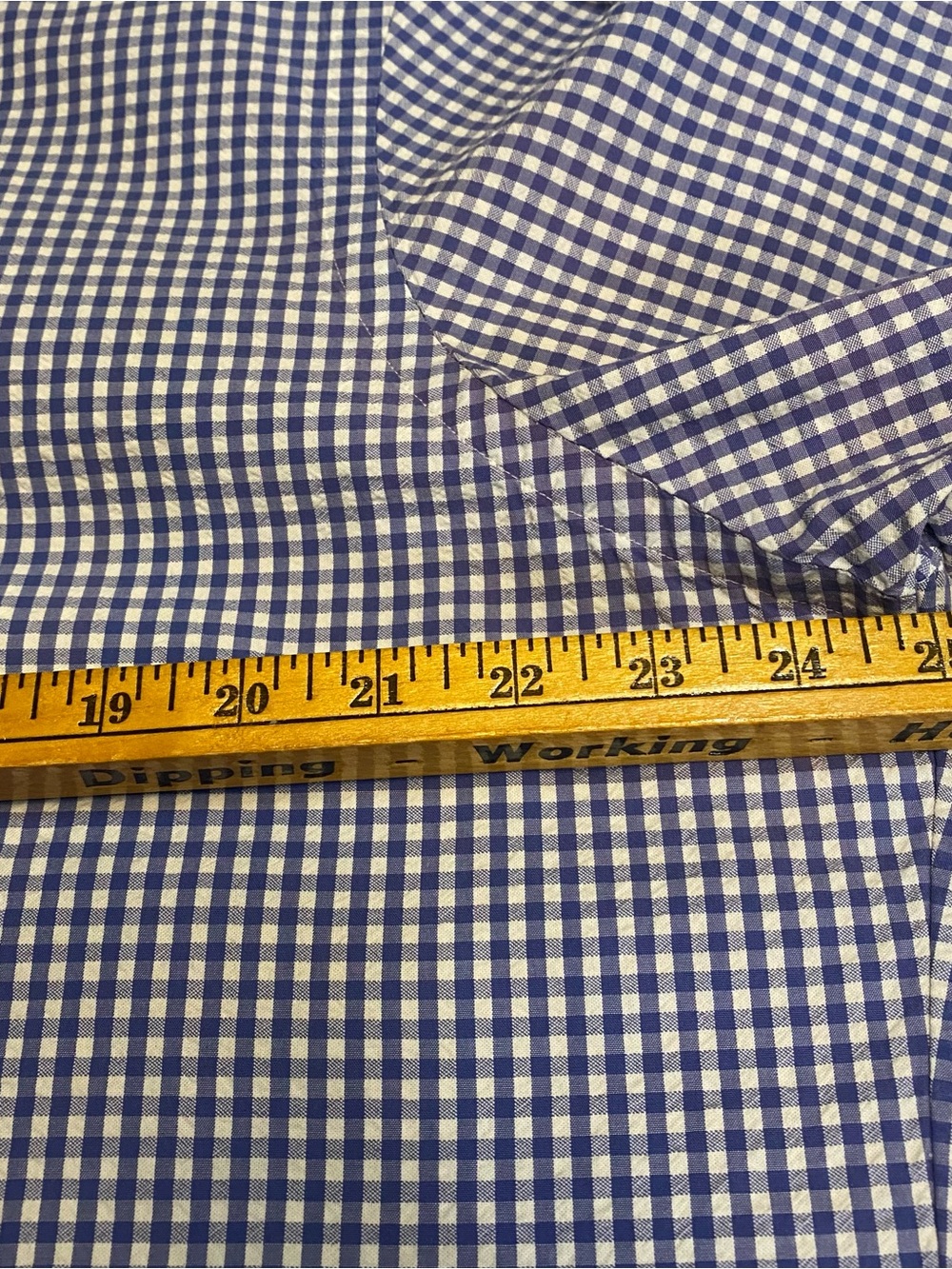 Ralph Lauren Men’s Blue Seersucker Gingham Short‑Sleeve Button‑Down Shirt XL - Picture 9 of 10